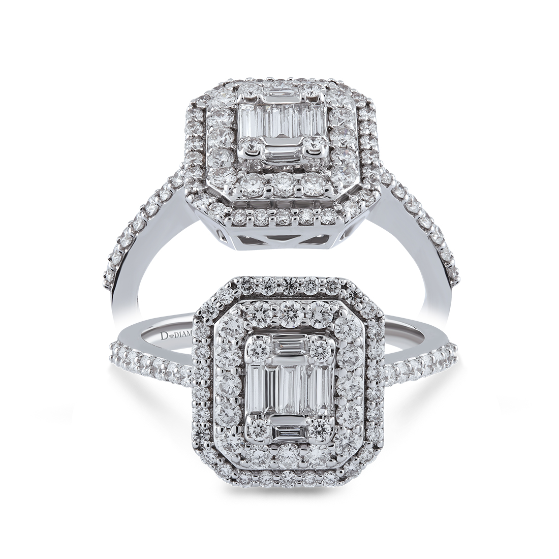 【R&B】Diamond D - Straight Up 0,60 Karat Pırlanta Baget Yüzük 2800057903 / D Diamond